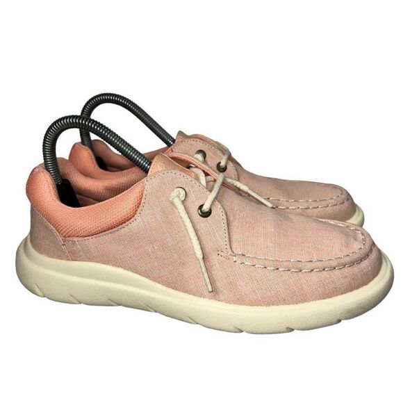 Sperry Top-Sider Captain's Moc Chambray Loafers Peach STS87231 Women's 7M - Picture 4 of 11